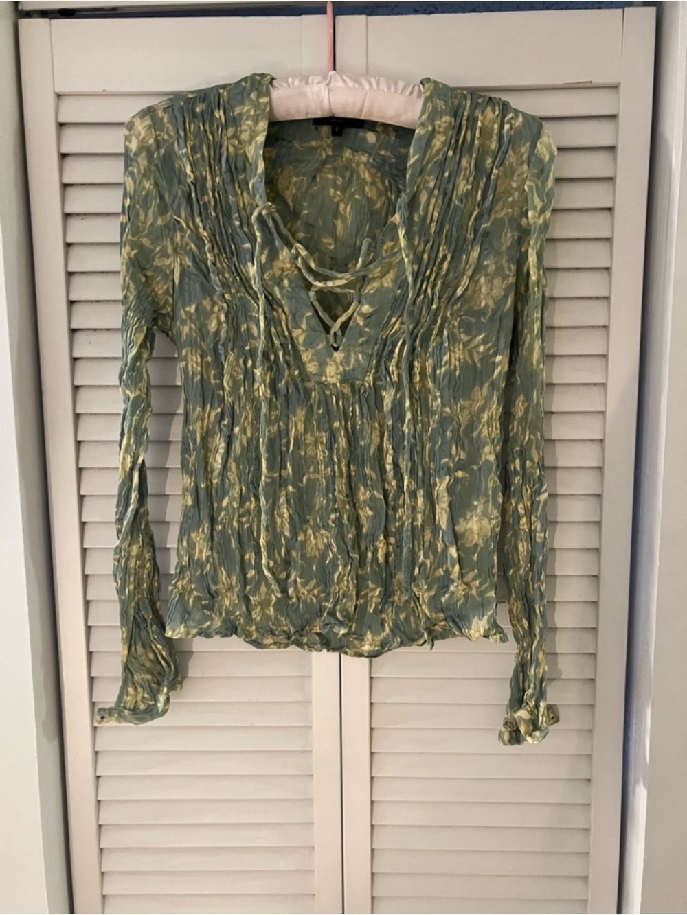 Rag & Bone Sachi Pleated Crinkle Blouse Size Small - Picture 3 of 11